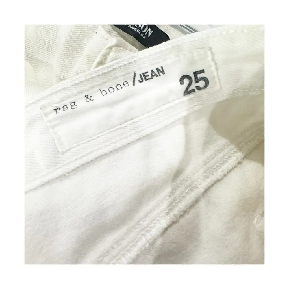Rag & Bone Vintage Cut Off Jean Shorts Rigid Denim White Size 25 NWT